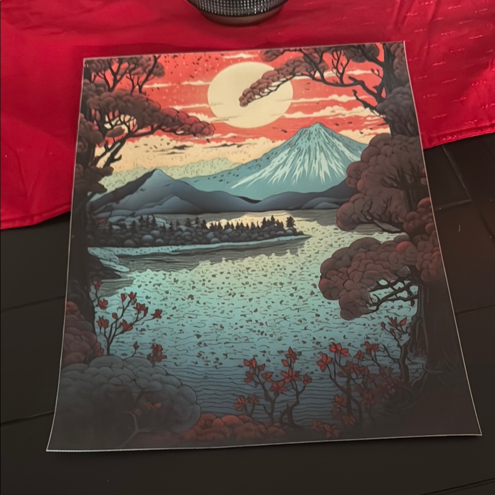 Japanese Scenic Mountain Art Set of 3 Canvas Prints